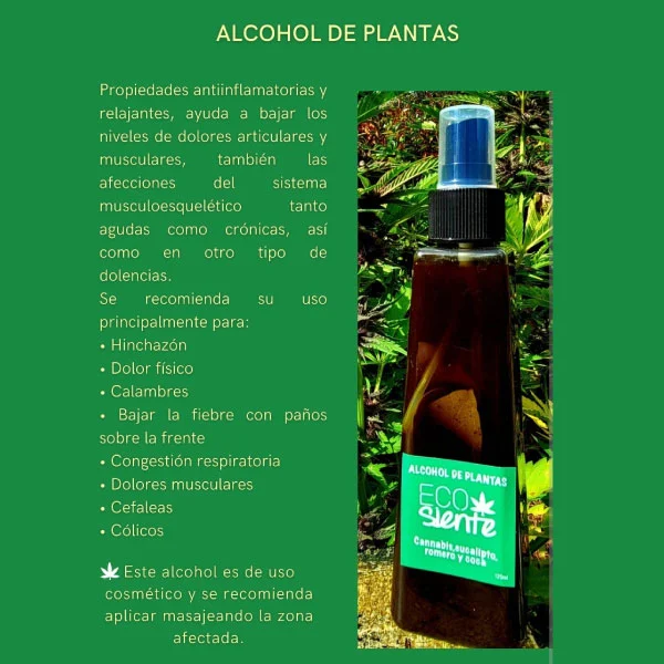 Alcohol de plantas con CBD